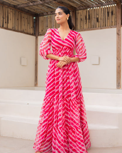 Leheriya Pink Maxi Dress