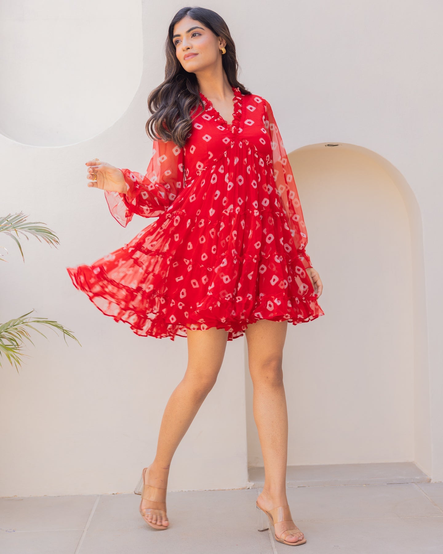 Red Chiffon Dress