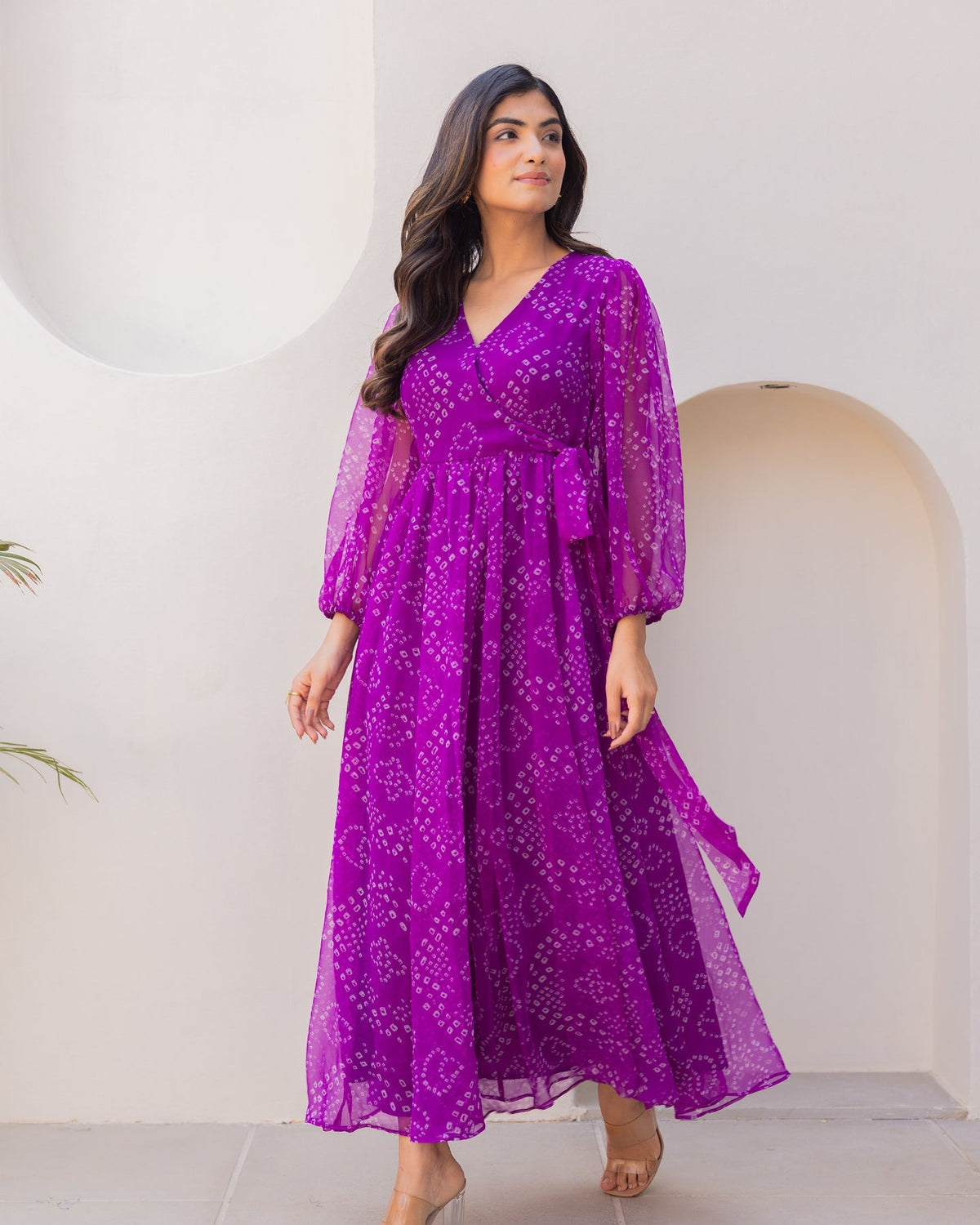 Purple Bandhani Dress