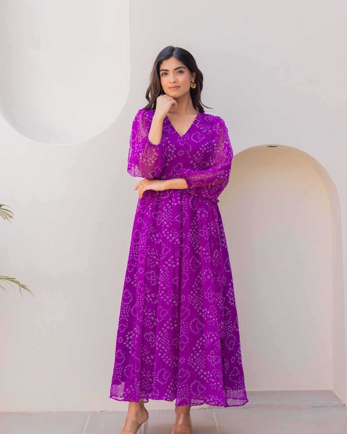Purple Bandhani Dress