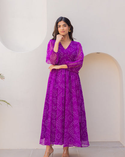 Purple Bandhani Dress