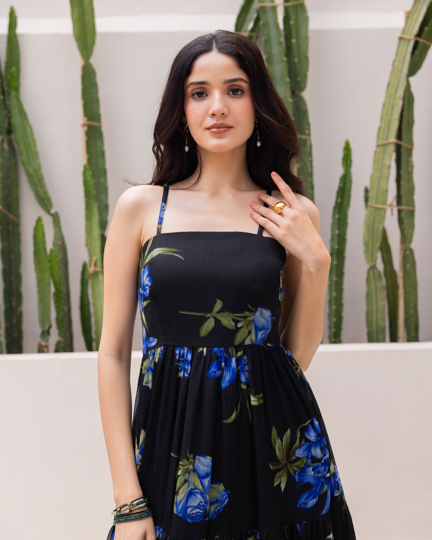Black Strappy Chiffon Dress