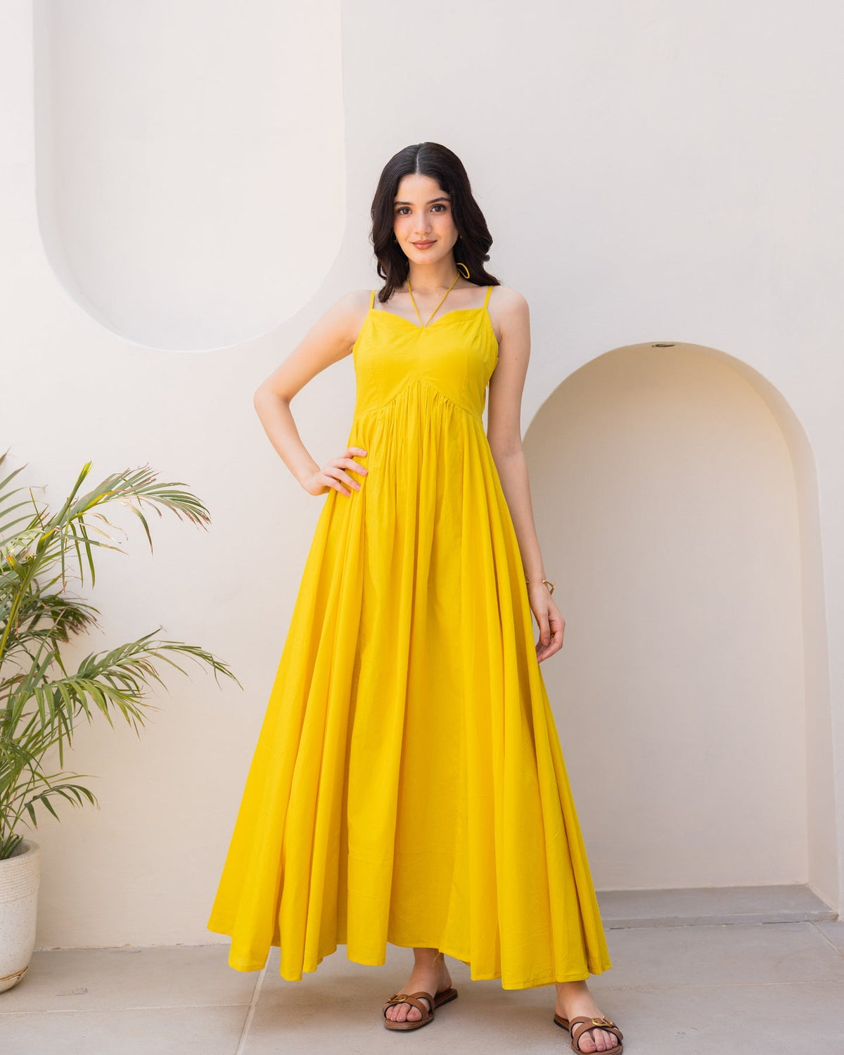 Yellow Strappy Maxi Dress