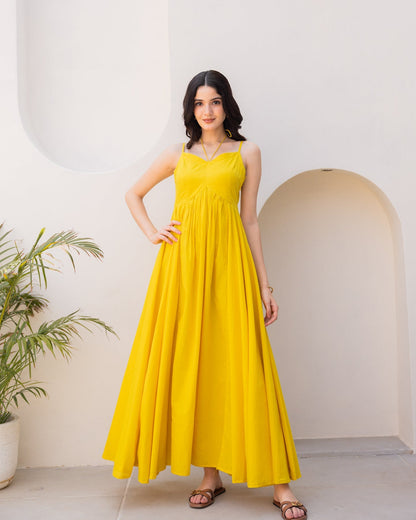 Yellow Strappy Maxi Dress