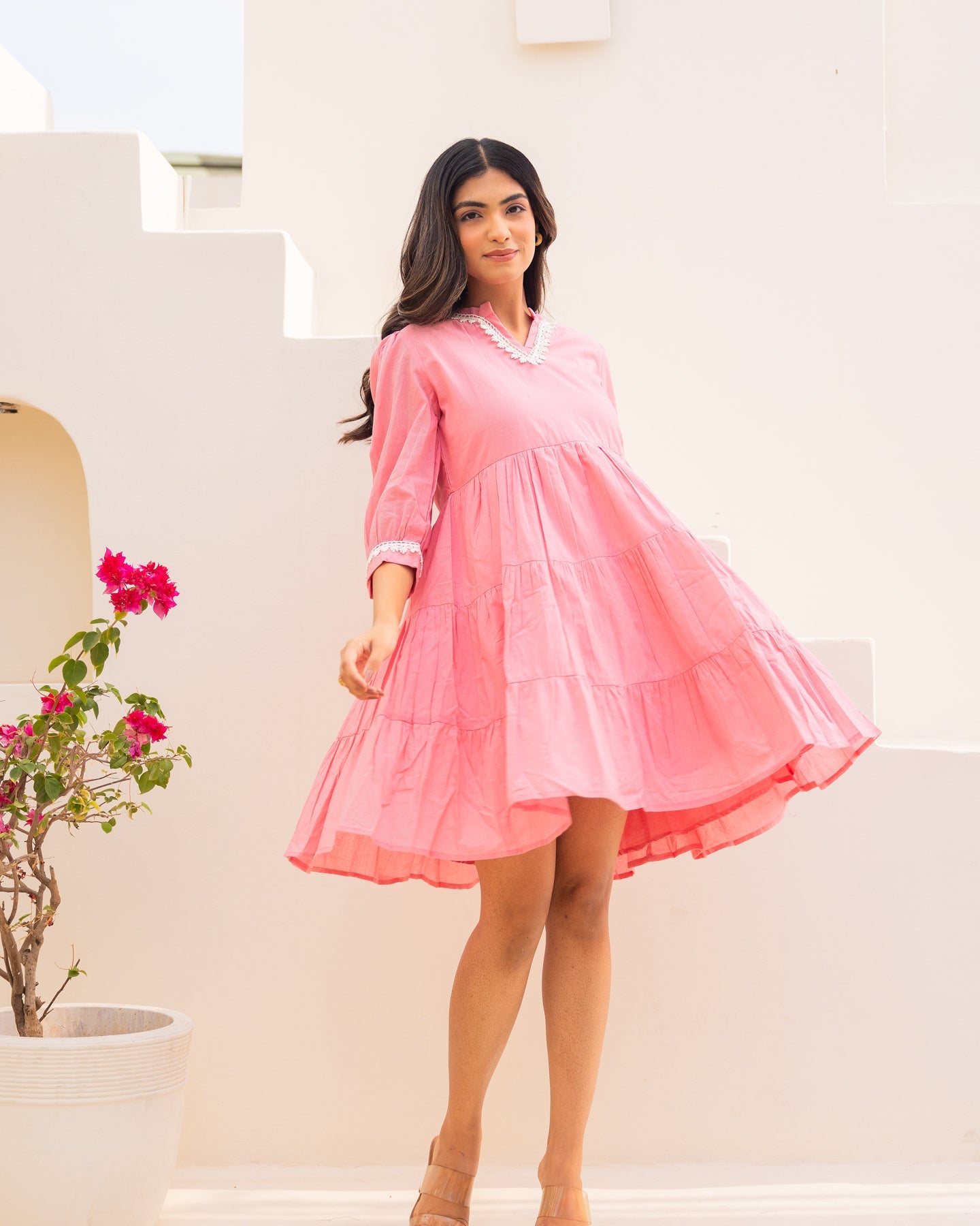 Light Pink Mulmul Dress