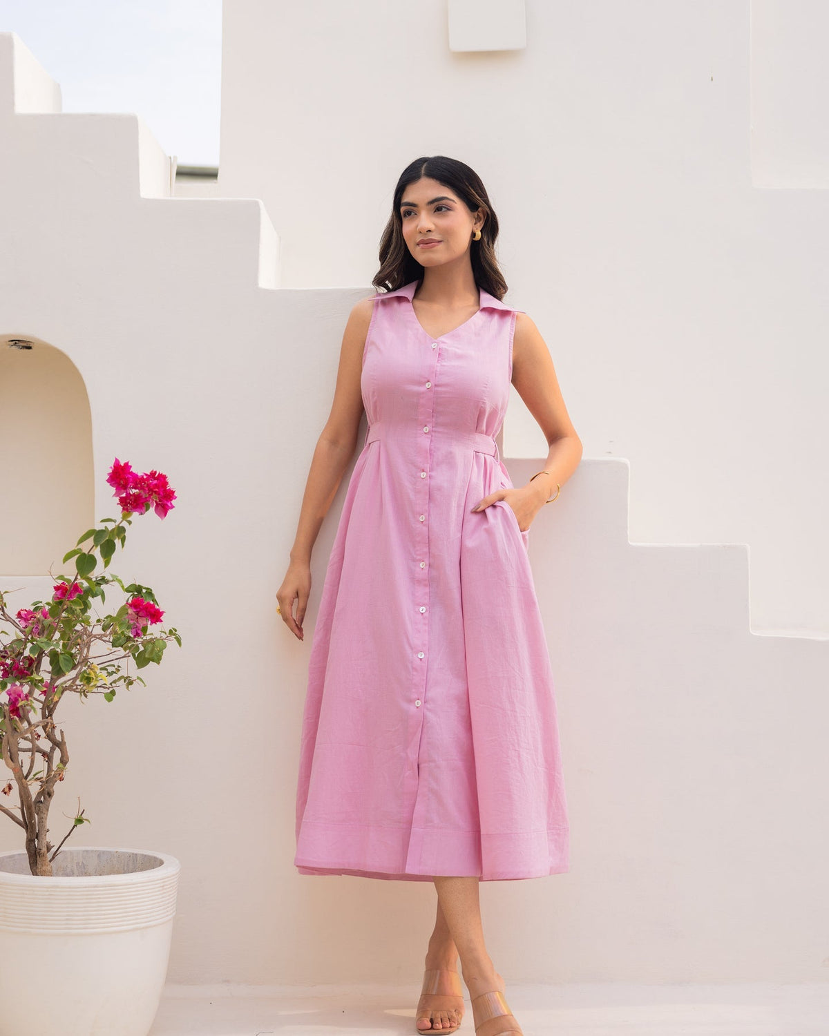 Pastel Pink Office Dress