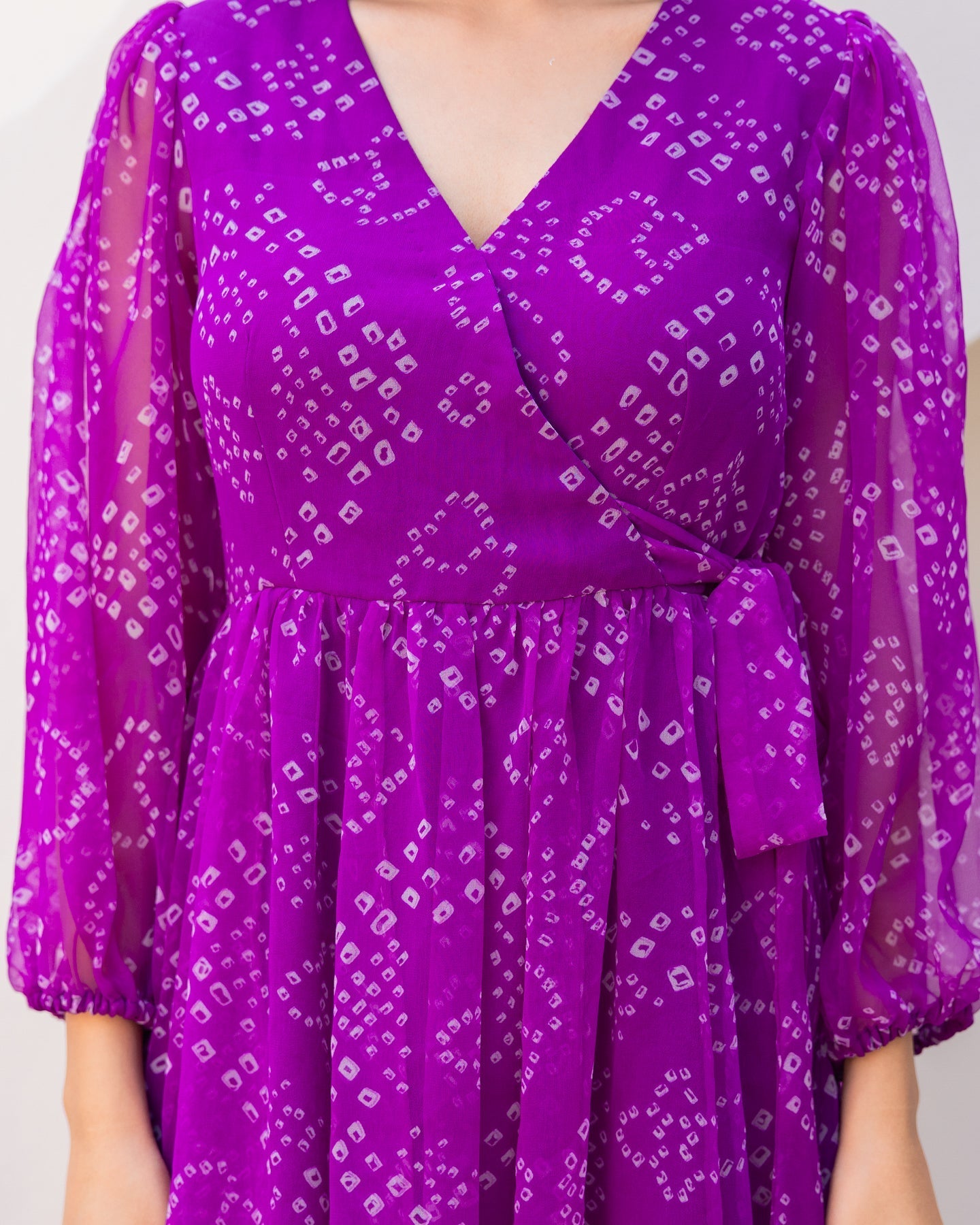 Purple Bandhani Dress