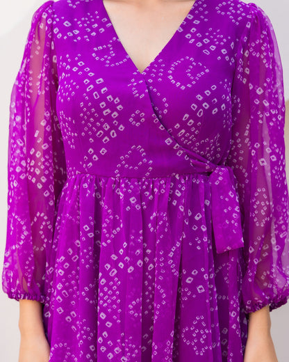 Purple Bandhani Dress