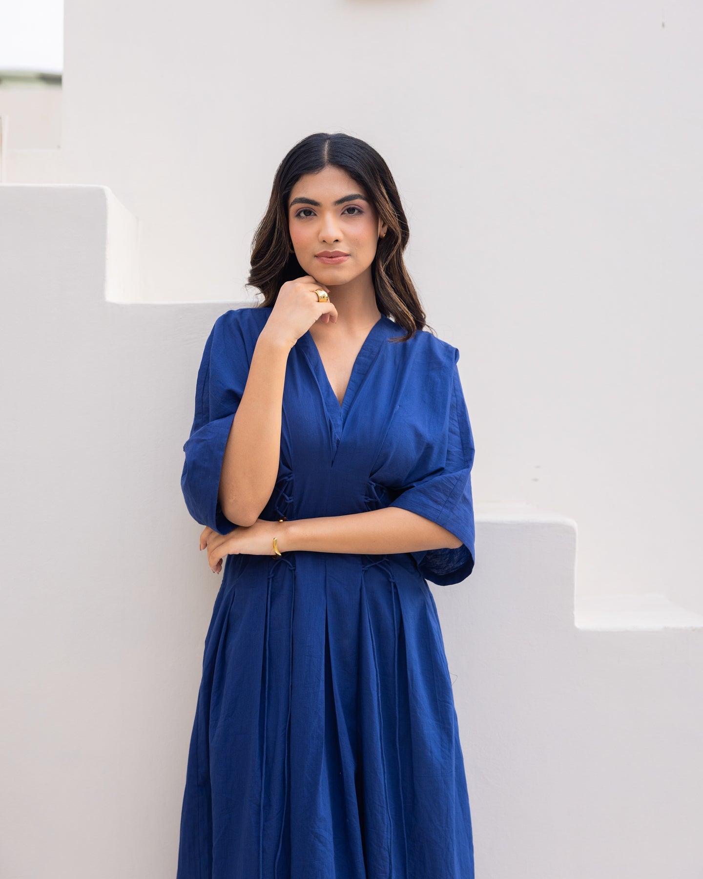 Blue Kimono Cotton Dress
