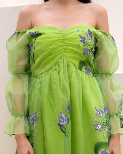 Leaf Organza Floral Dress