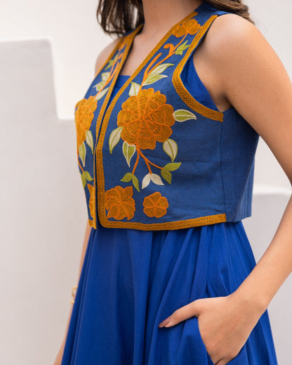 Navy Embroidered Jacket