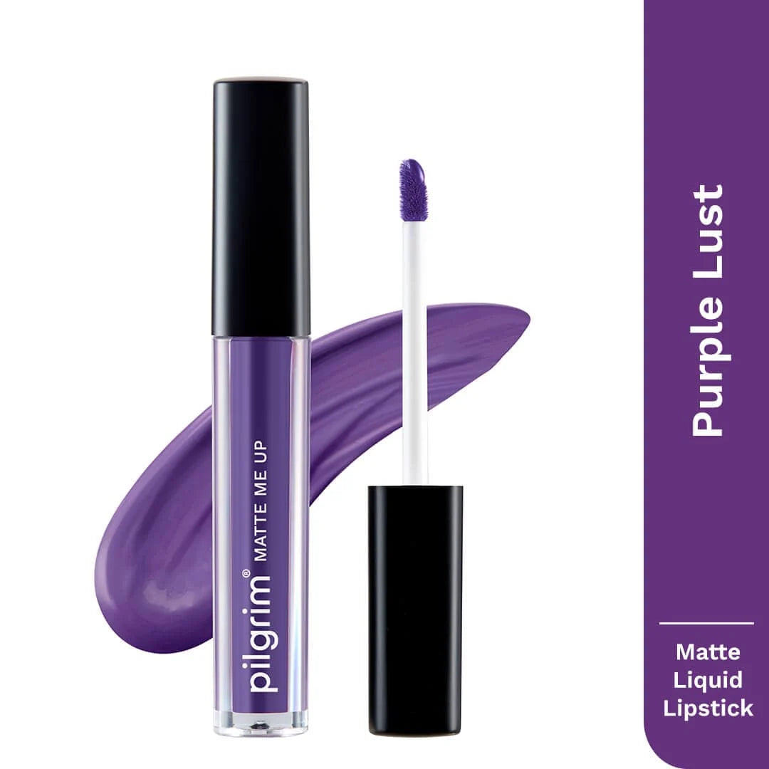 Pilgrim Matte Me Up! All Day Rich Colour Non-Drying And Transfer Proof Liquid Lipstick purple lust 3 MILLI_LITRE