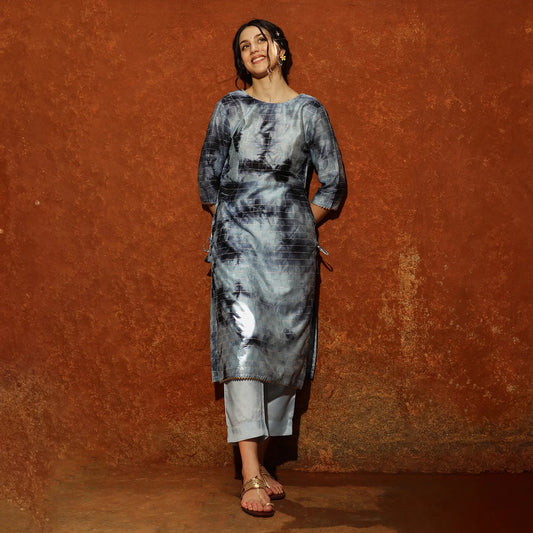 Tie-Dye Kurta With Trousers