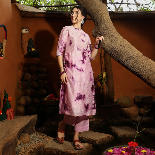 Tie-Dye Kurta With Trousers