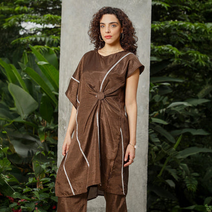Asymmetrical Cinch Kurta Set
