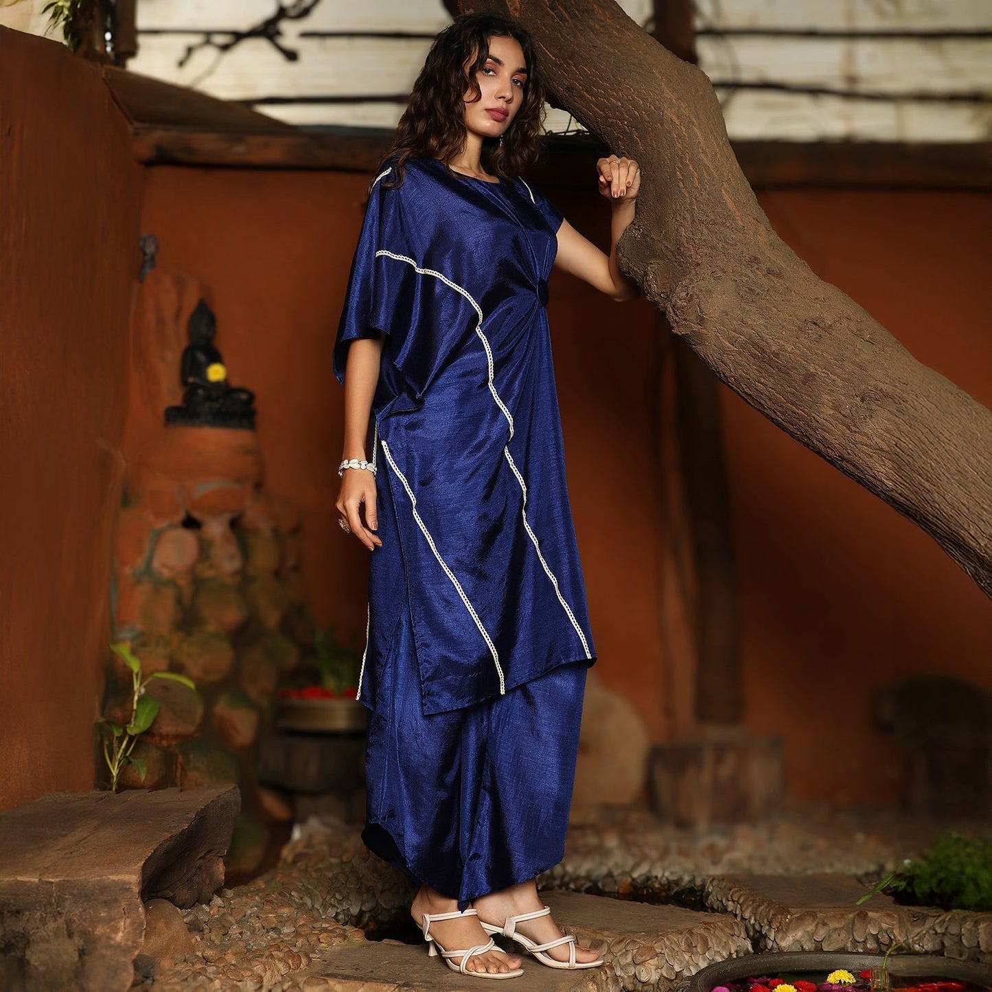 Asymmetrical Cinch Kurta Set