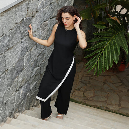 Contrast Tilt Kurta Set