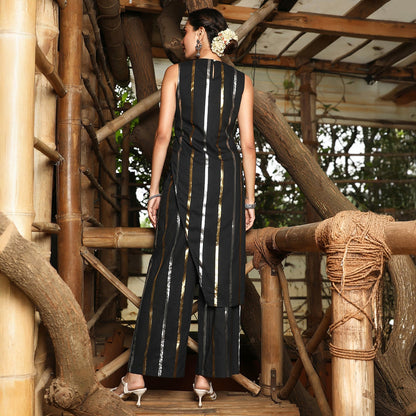 Metallic Striped Kurta Set