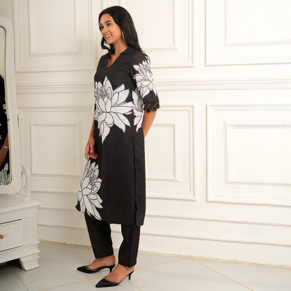 Dahlia Imprint Kurta Set