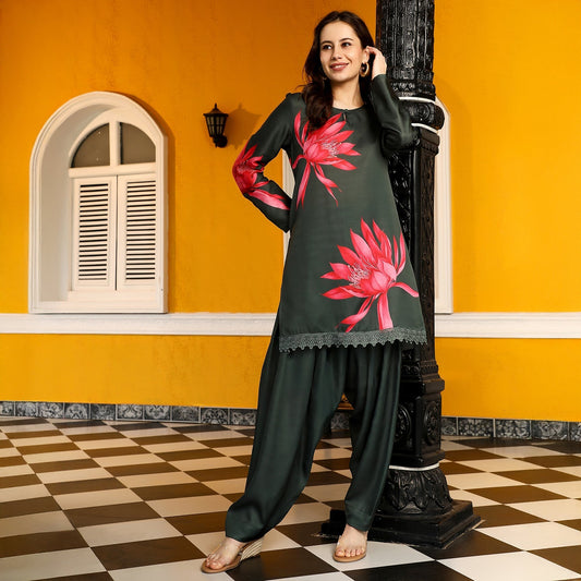 Wildflower-Block Imprint Kurta Set