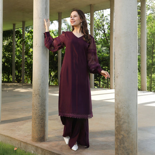 Solid Flared Kurta Set