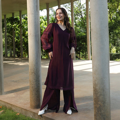 Solid Flared Kurta Set