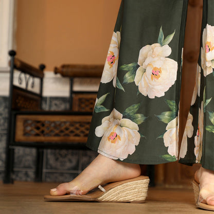 Flared Roses-Imprint Kurta Set