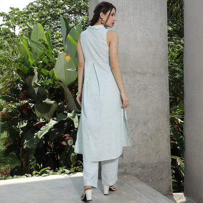 Pinstriped Kurta Set