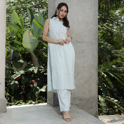 Pinstriped Kurta Set
