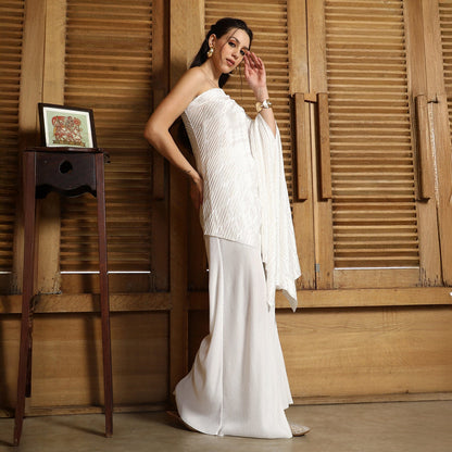 Asymmetrical-Pleated Co-Ord Set