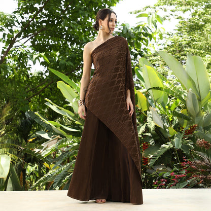Asymmetrical-Pleated Co-Ord Set