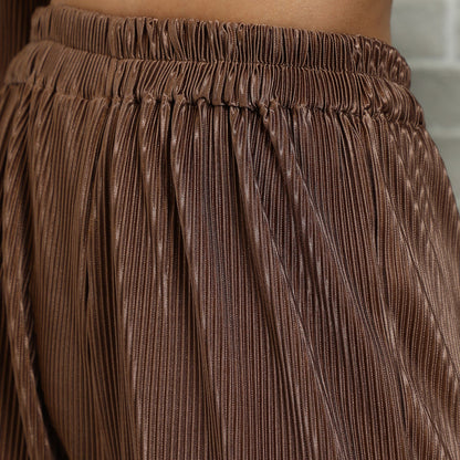 Solid Pleated Kurta Set