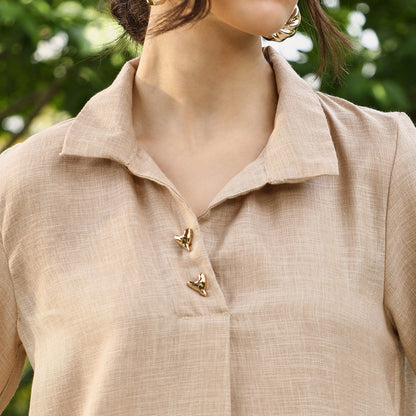 Solid Linen-Blend Kurta Set