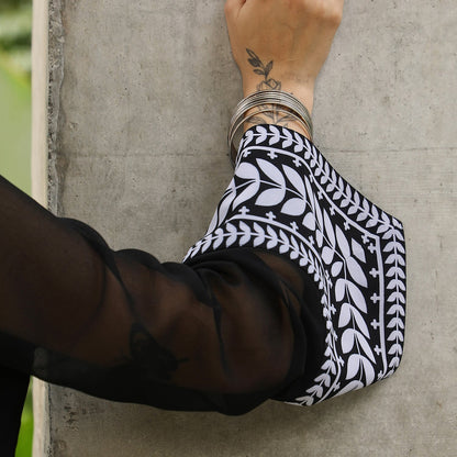 Folaige-Lined Kurta Set
