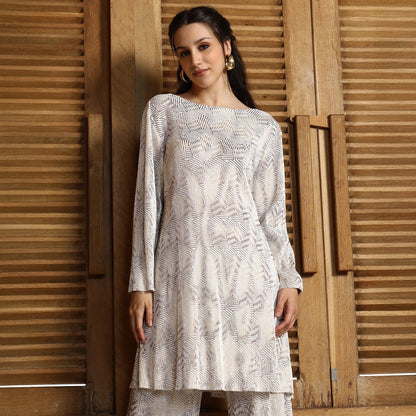 Kaleidoscopic Pleated Kurta Set