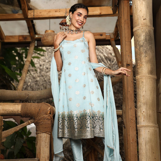 Floral Zari Anarkali Set