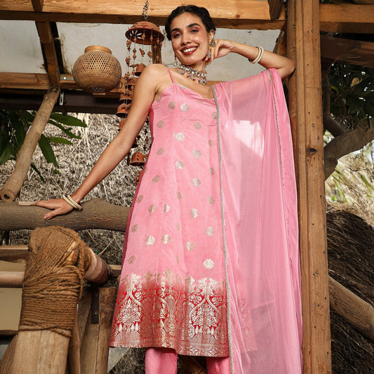 Floral Zari Anarkali Set