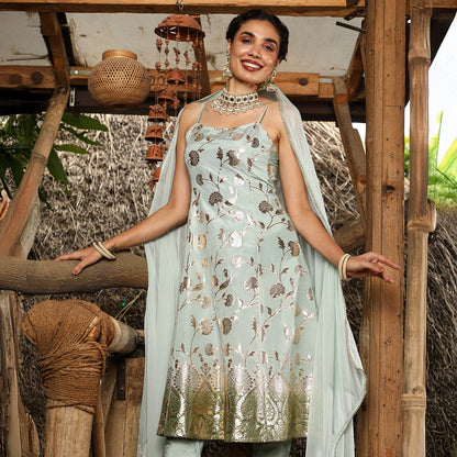 Floral Zari Anarkali Set