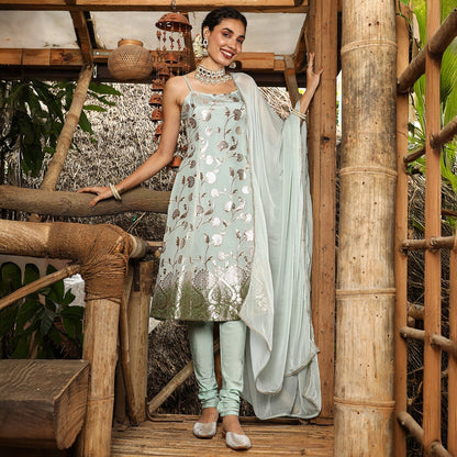 Floral Zari Anarkali Set