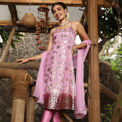 Floral Zari Anarkali Set