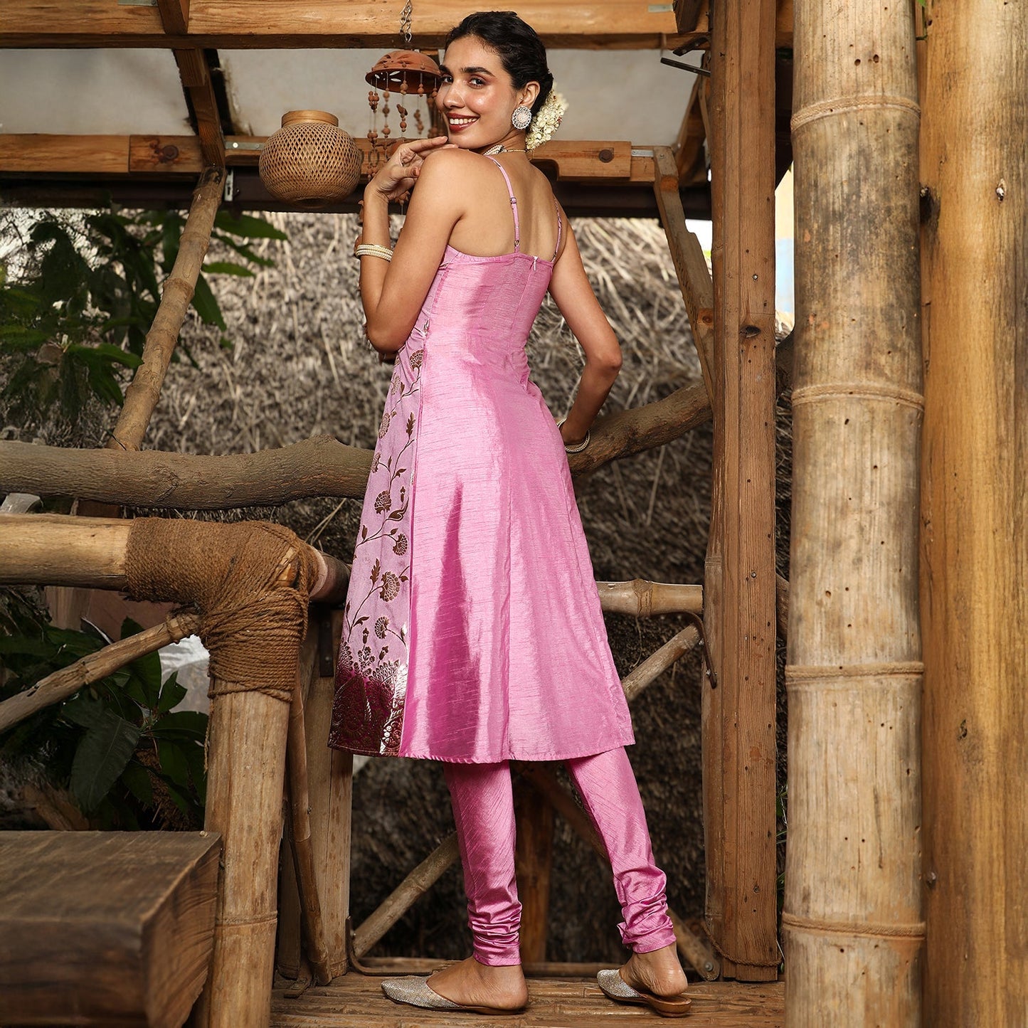 Floral Zari Anarkali Set