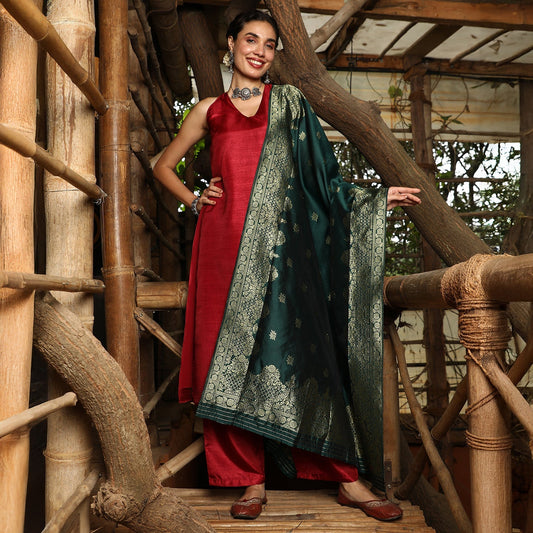 Contrast Lustre Kurta Set