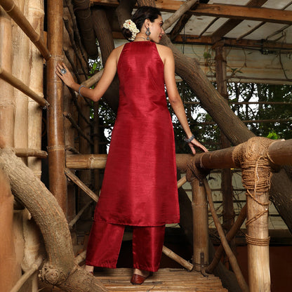 Contrast Lustre Kurta Set