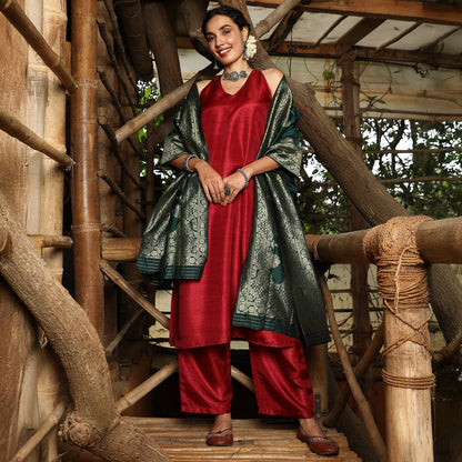 Contrast Lustre Kurta Set