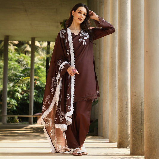 Flora-Block Kurta Set