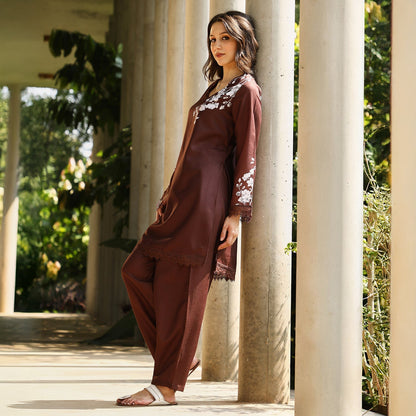Flora-Block Kurta Set