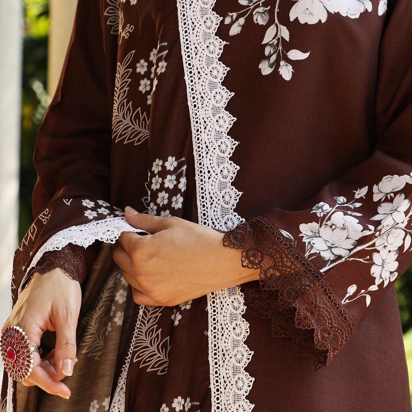 Flora-Block Kurta Set