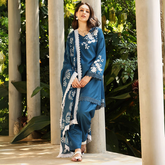 Flora-Block Kurta Set
