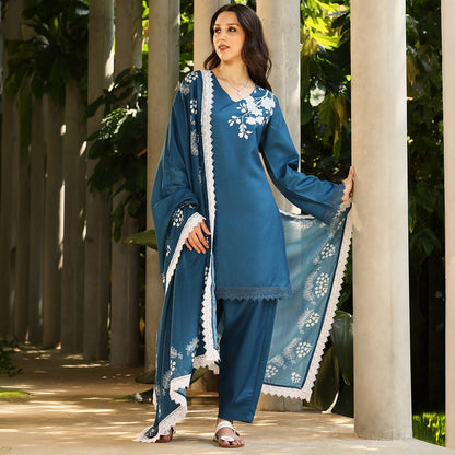 Flora-Block Kurta Set