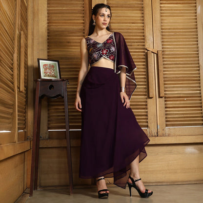 Periwinkle Pre-Draped Saree